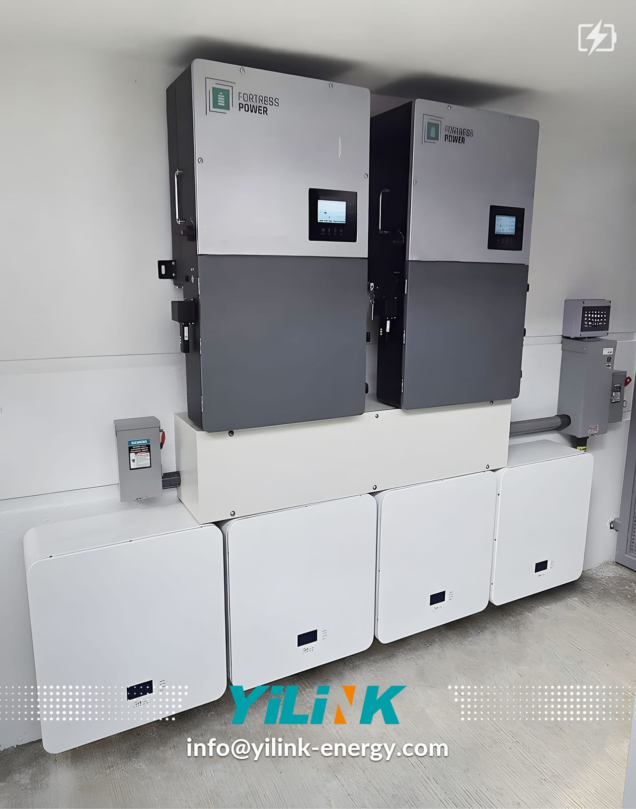Installation de secours de 40 kWh en batteries Yilink